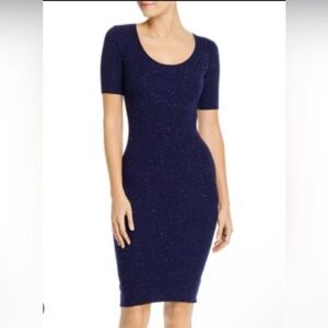 Cupcakes & Cashmere Dark Blue Long Sleeve Dress